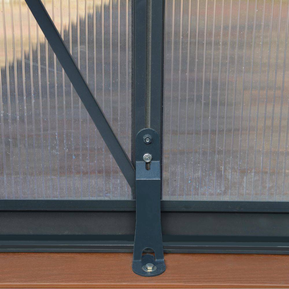 Serre de jardin Polycarbonate Aluminium Gris Anthracite 11,42 m² – PALRAM - Image 7