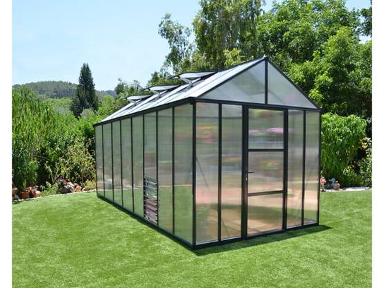 Serre de jardin Polycarbonate Aluminium Gris Anthracite 11,42 m² – PALRAM - Image 1