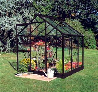 Halls - Serre de jardin verre trempé aluminium noir 3,8 m² Popular 66 - Halls