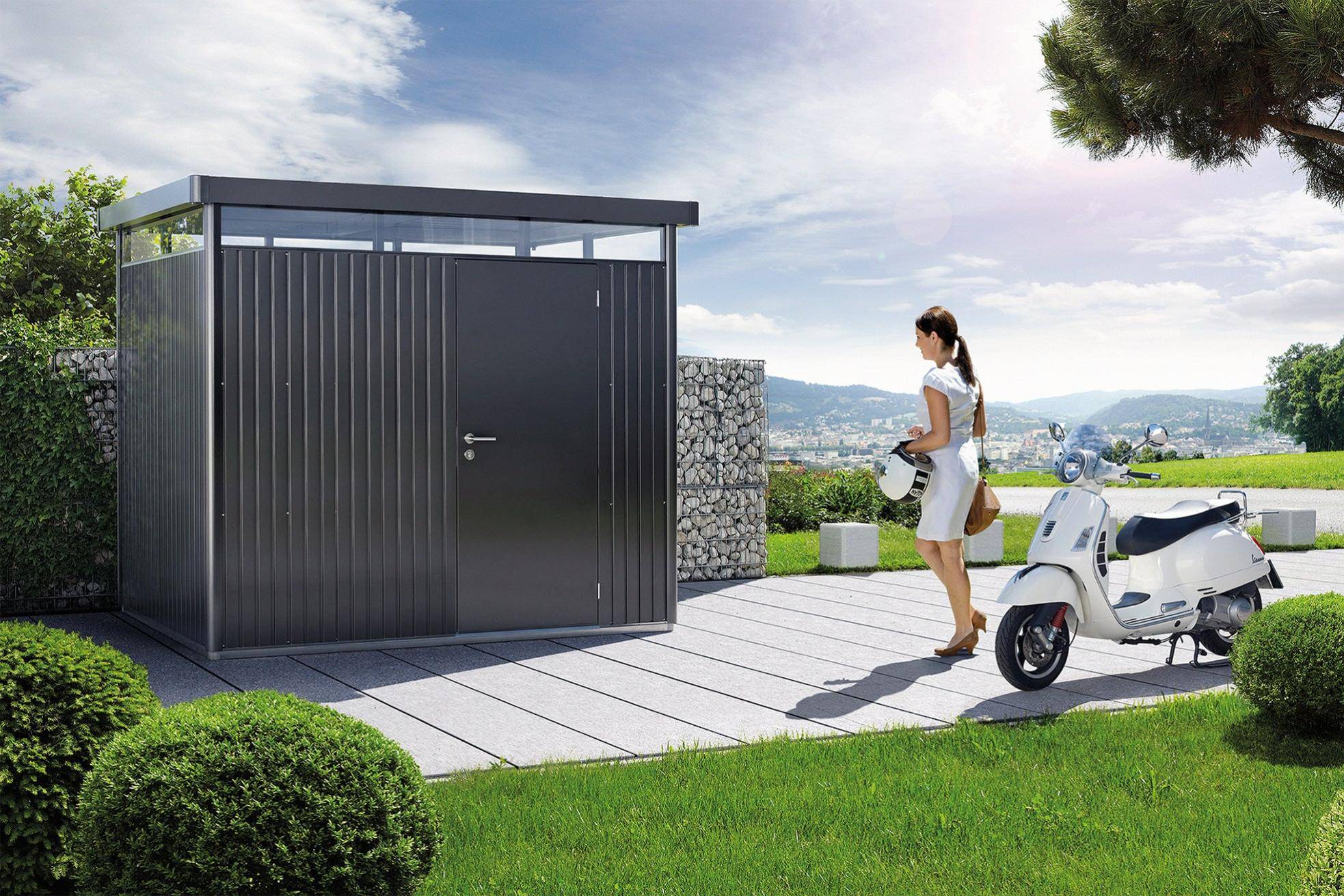 Abri de jardin métal 8,66 m² Ep. 0,53 mm HighLine Biohort gris - Image 12