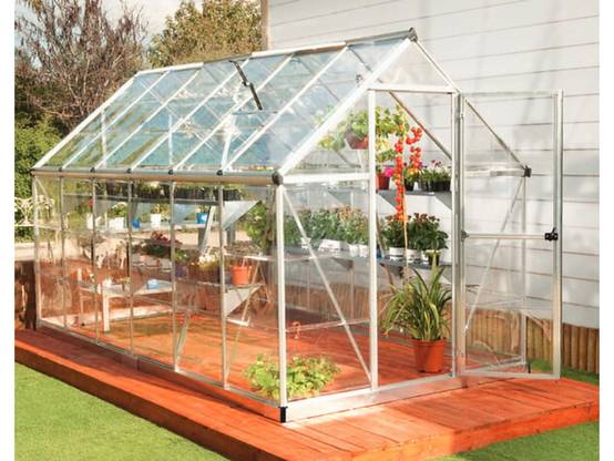 Canopia by Palram - Serre de jardin polycarbonate aluminium brut 6,8 m² Harmony avec embase - Canopia by Palram - Image 1