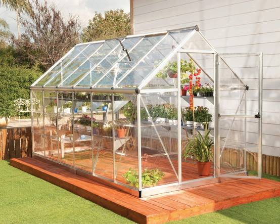 Canopia by Palram - Serre de jardin polycarbonate aluminium brut 6,8 m² Harmony avec embase - Canopia by Palram - Image 4