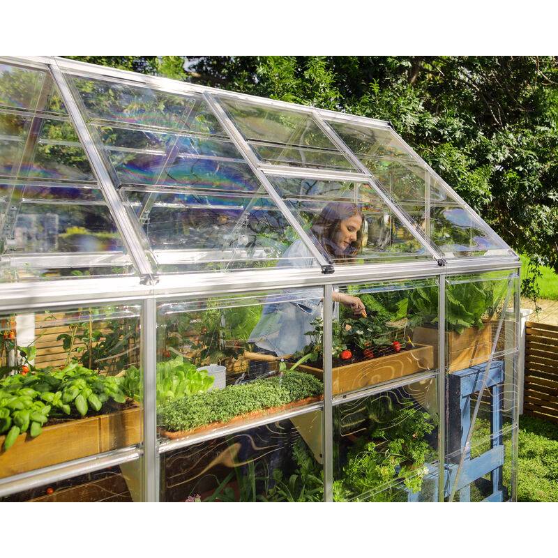 Canopia by Palram - Serre de jardin polycarbonate aluminium brut 6,8 m² Harmony avec embase - Canopia by Palram - Image 3