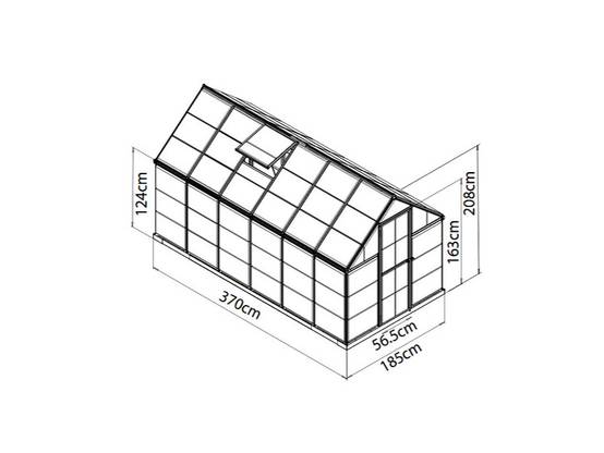 Canopia by Palram - Serre de jardin polycarbonate aluminium brut 6,8 m² Harmony avec embase - Canopia by Palram - Image 9
