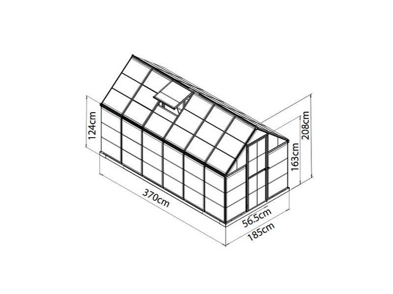 Canopia by Palram - Serre de jardin polycarbonate aluminium brut 6,8 m² Harmony avec embase - Canopia by Palram - Image 9
