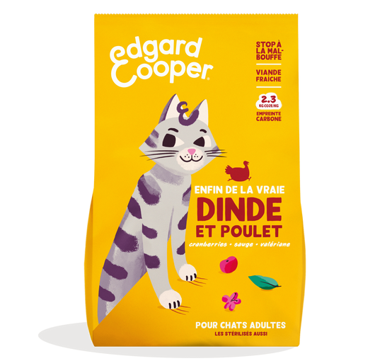 Edgard & Cooper - Croquettes chat adulte sans céréales dinde poulet 2 kg - Edgard & Cooper