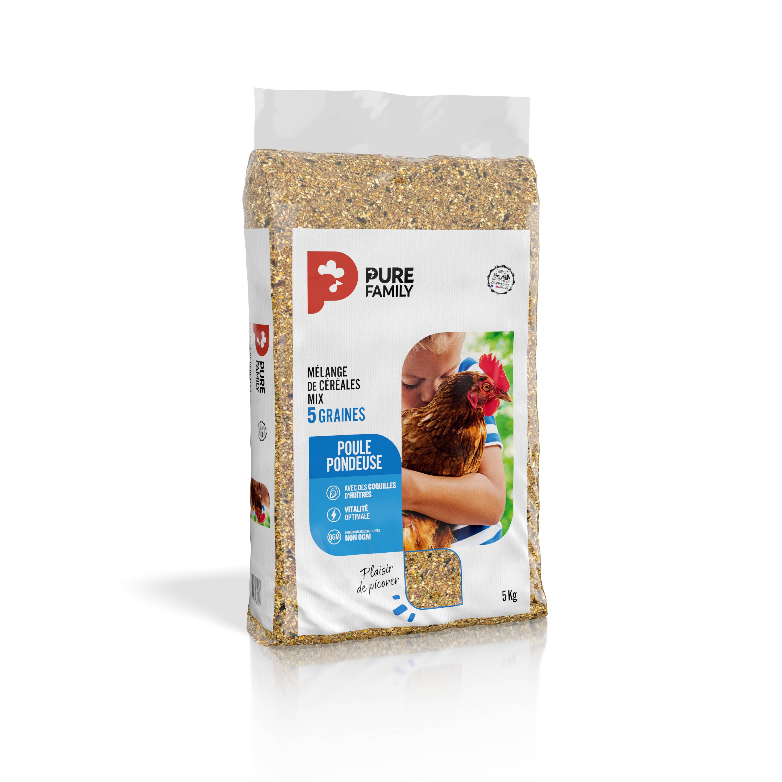 Pure Family - Mélange de céréales pour poule pondeuse Mix 5 kg - Pure Family