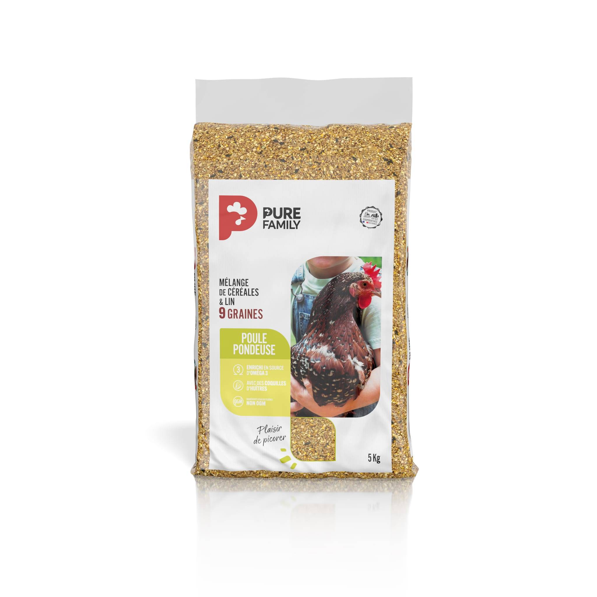 Pure Family - Mélange de céréales 9 graines pour poule pondeuse Lin 5 kg - Pure Family - Image 2