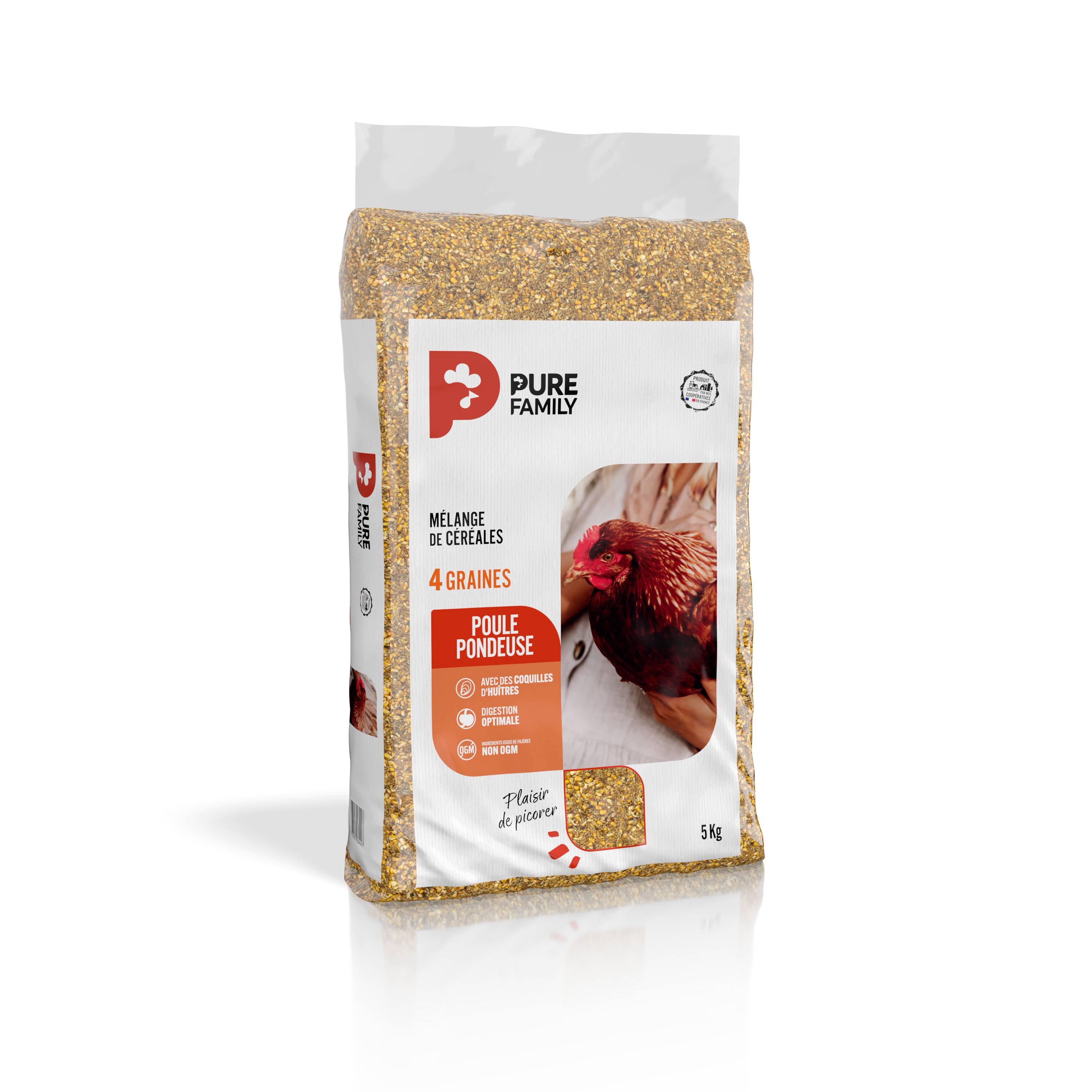 Pure Family - Mélange de céréales pour poules pondeuses 5 kg - Pure Family