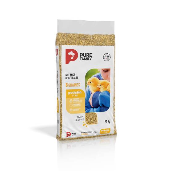 Pure Family - Mélange de Céréales pour Poussin 1er Âge 8 Graines 20 Kg - Pure Family - Image 1