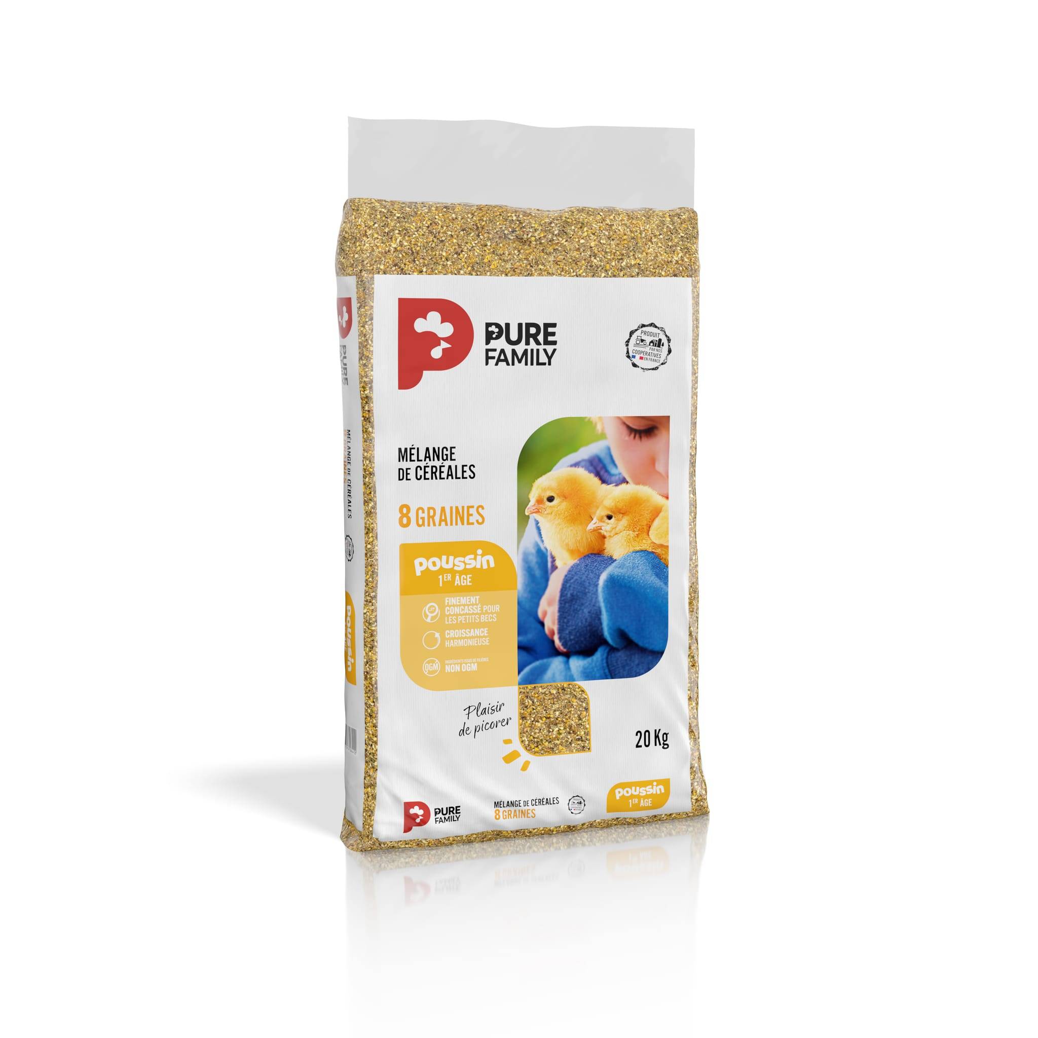 Pure Family - Mélange de Céréales pour Poussin 1er Âge 8 Graines 20 Kg - Pure Family - Image 1