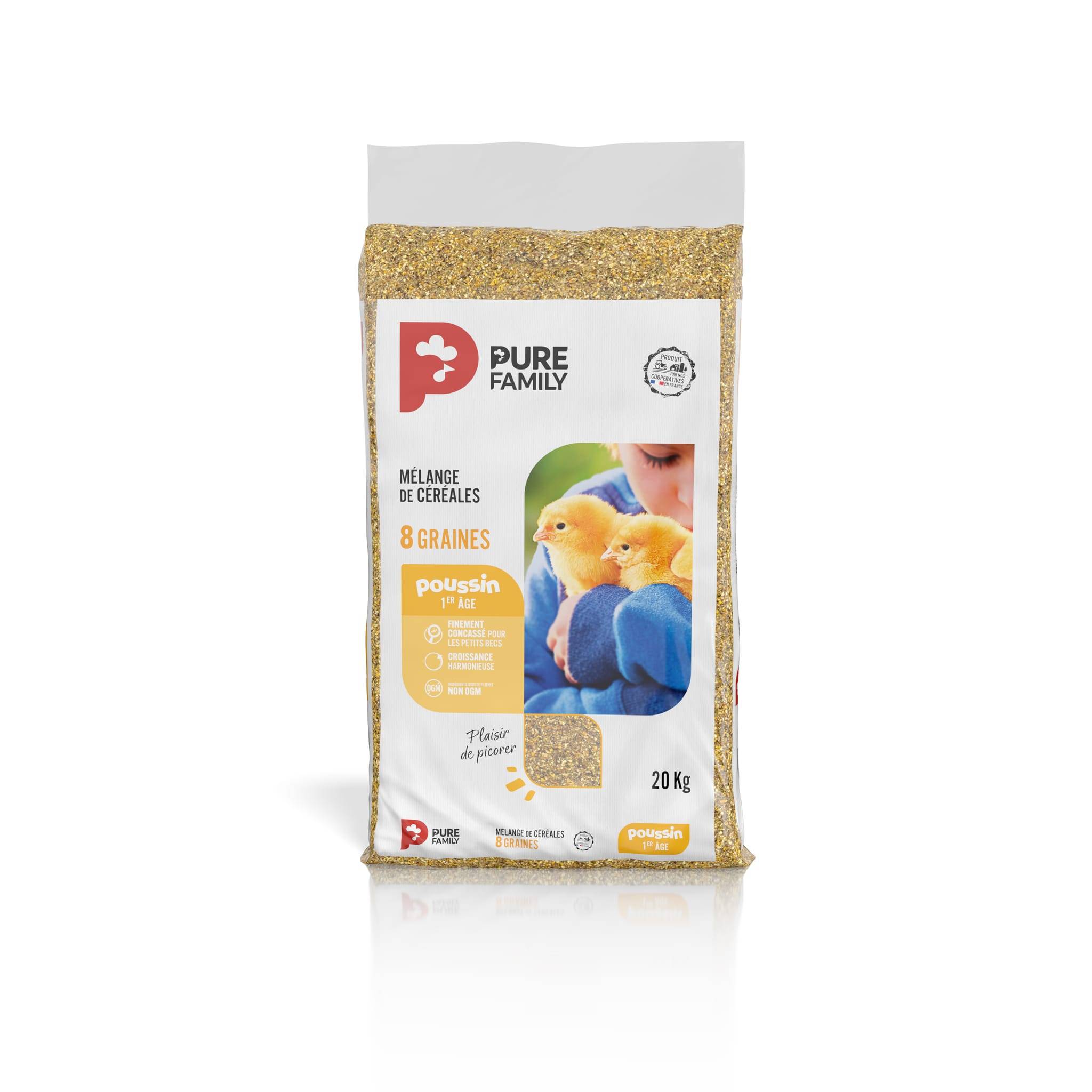 Pure Family - Mélange de Céréales pour Poussin 1er Âge 8 Graines 20 Kg - Pure Family - Image 2