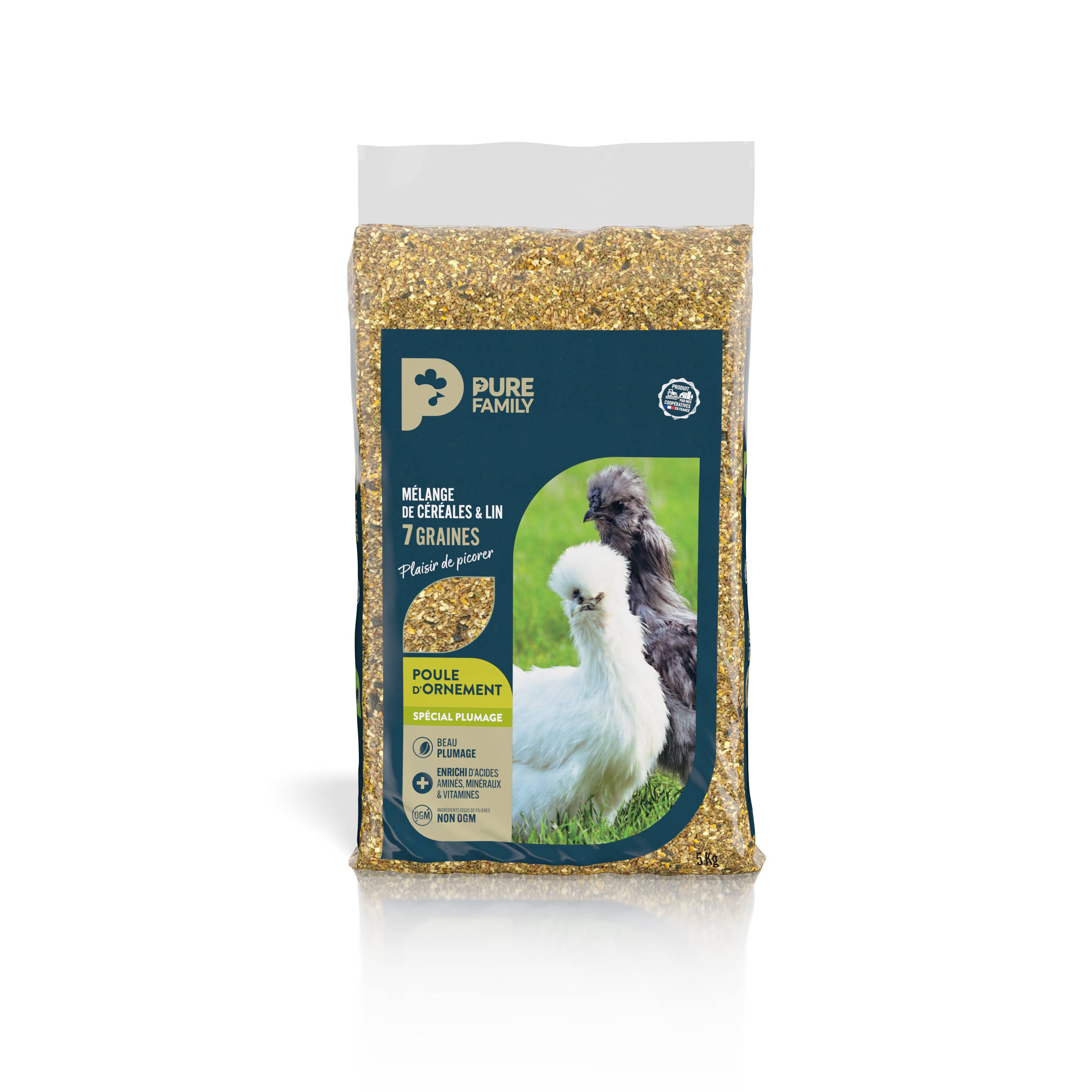 Pure Family - Mélange de céréales 7 graines pour poule d'ornement 5 kg - Pure Family - Image 1