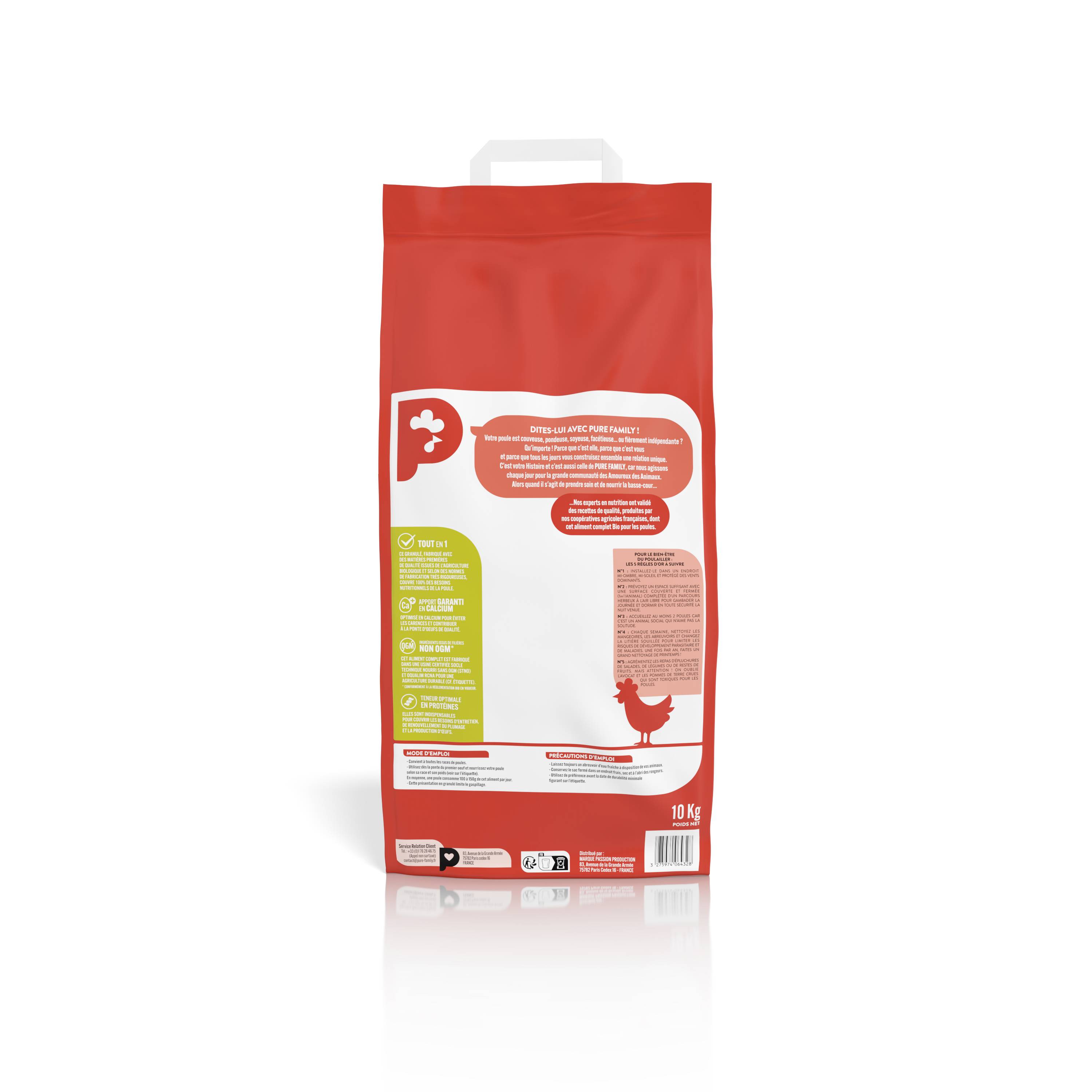 Pure Family - Aliment complet granulés bio poule pondeuse 10 Kg – Pure Family - Image 2