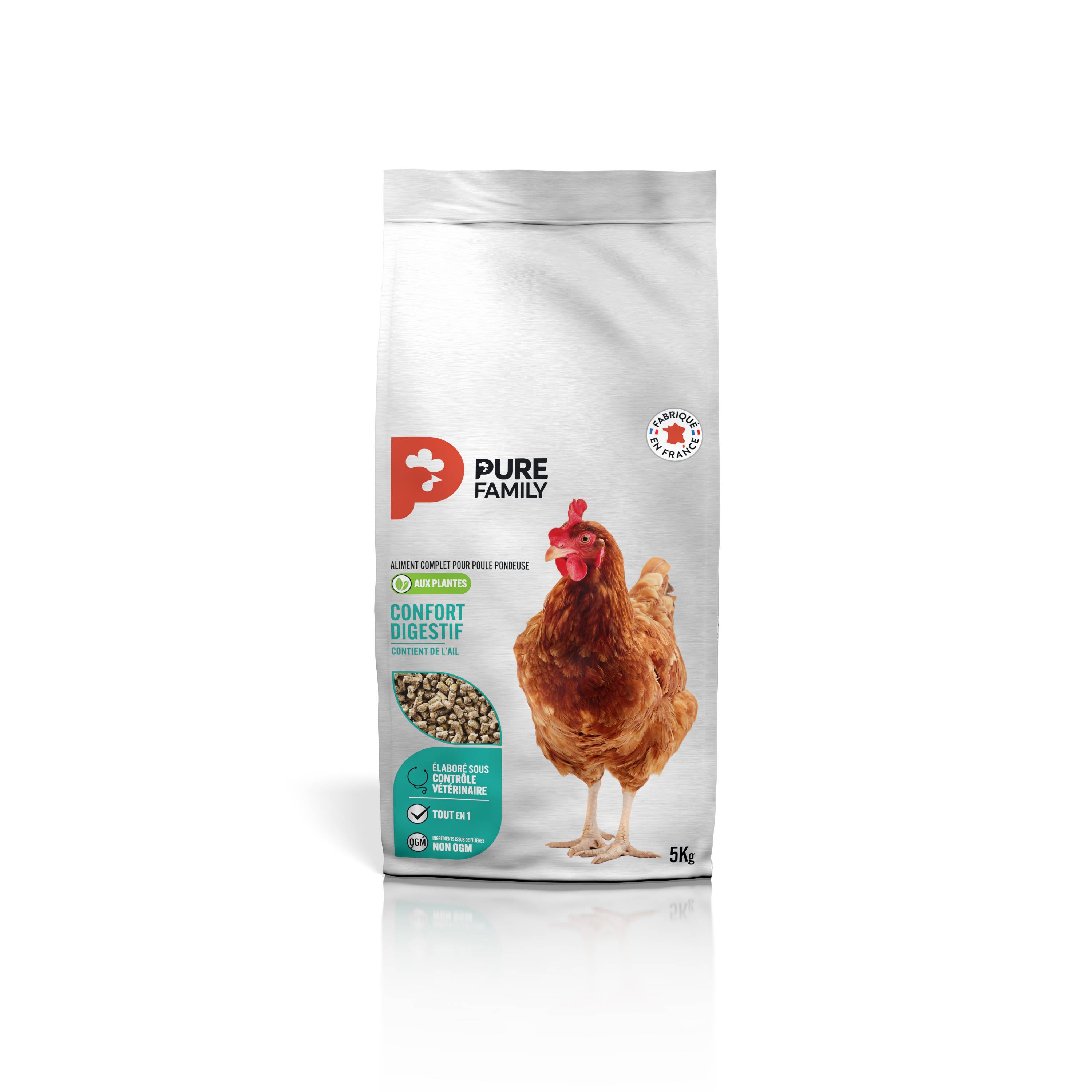 Pure Family - Aliment Complet poule pondeuse Confort digestif 5 kg - Pure Family - Image 3