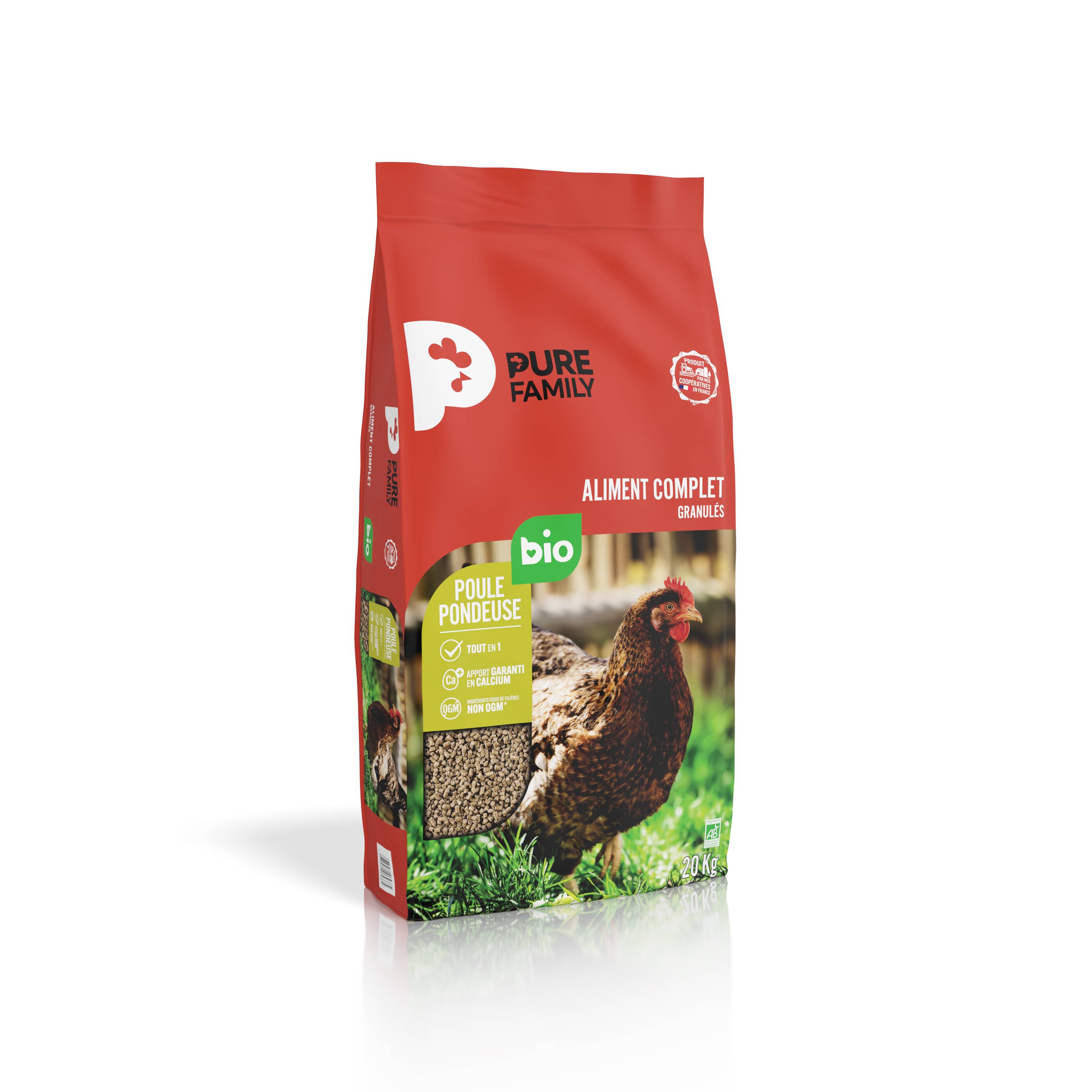 Pure Family - Aliment Complet Granulés Poule Pondeuse Bio 20 Kg - Pure Family - Image 1