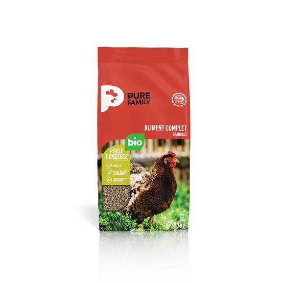 Pure Family - Aliment Complet Granulés Poule Pondeuse Bio 20 Kg - Pure Family - Image 2