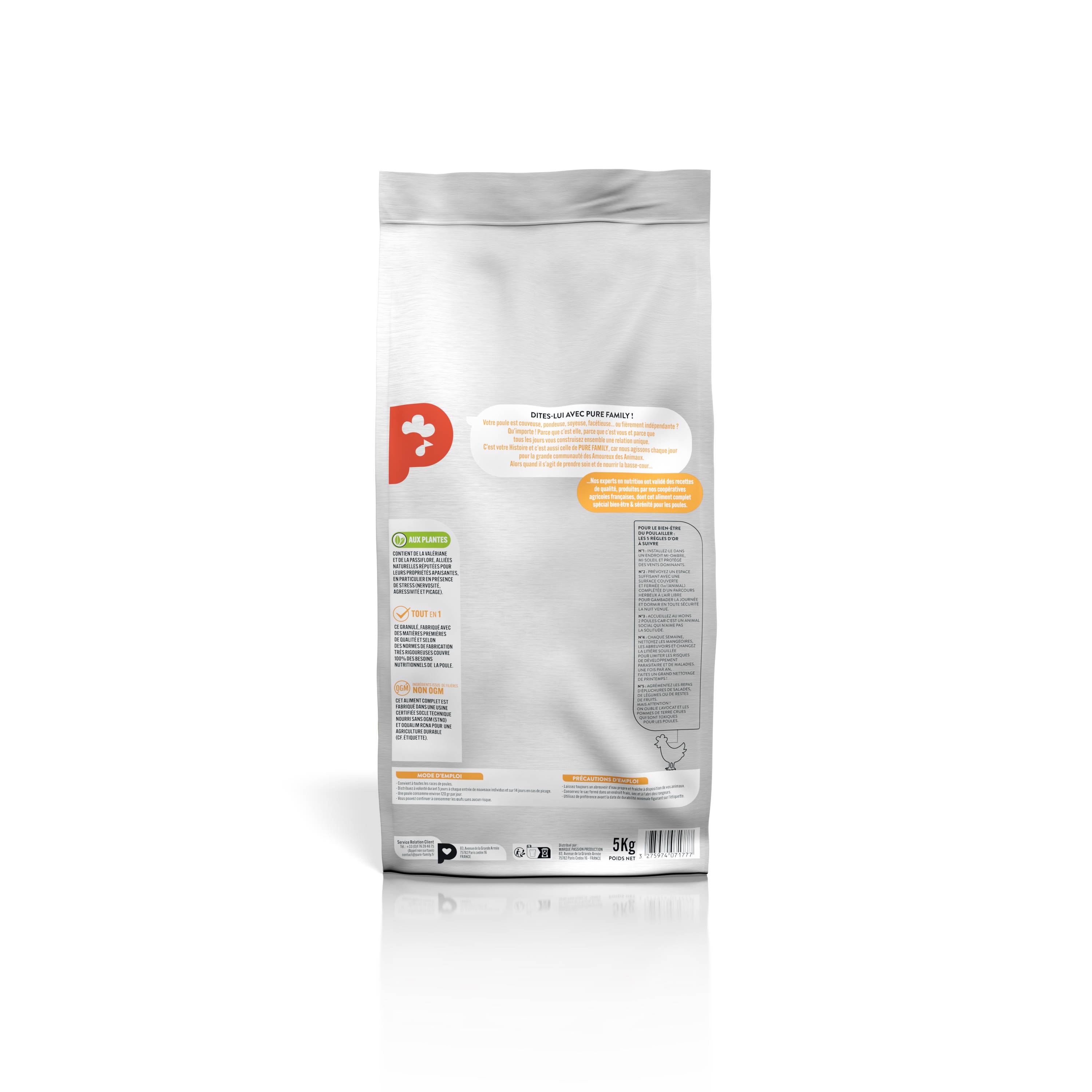 Pure Family - Aliment Complet poule Bien-être & sérénité 5 kg - Pure Family - Image 3