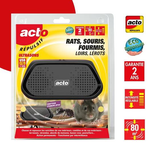 Répulsif Ultrasons Étanche Protection 80 m² – ACTO - Image 2