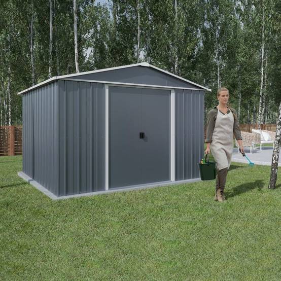 Yardmaster - Abri de Jardin Métal Gris Anthracite et Alu L 303 cm l 298 cm H 202 cm - YARDMASTER - Image 8