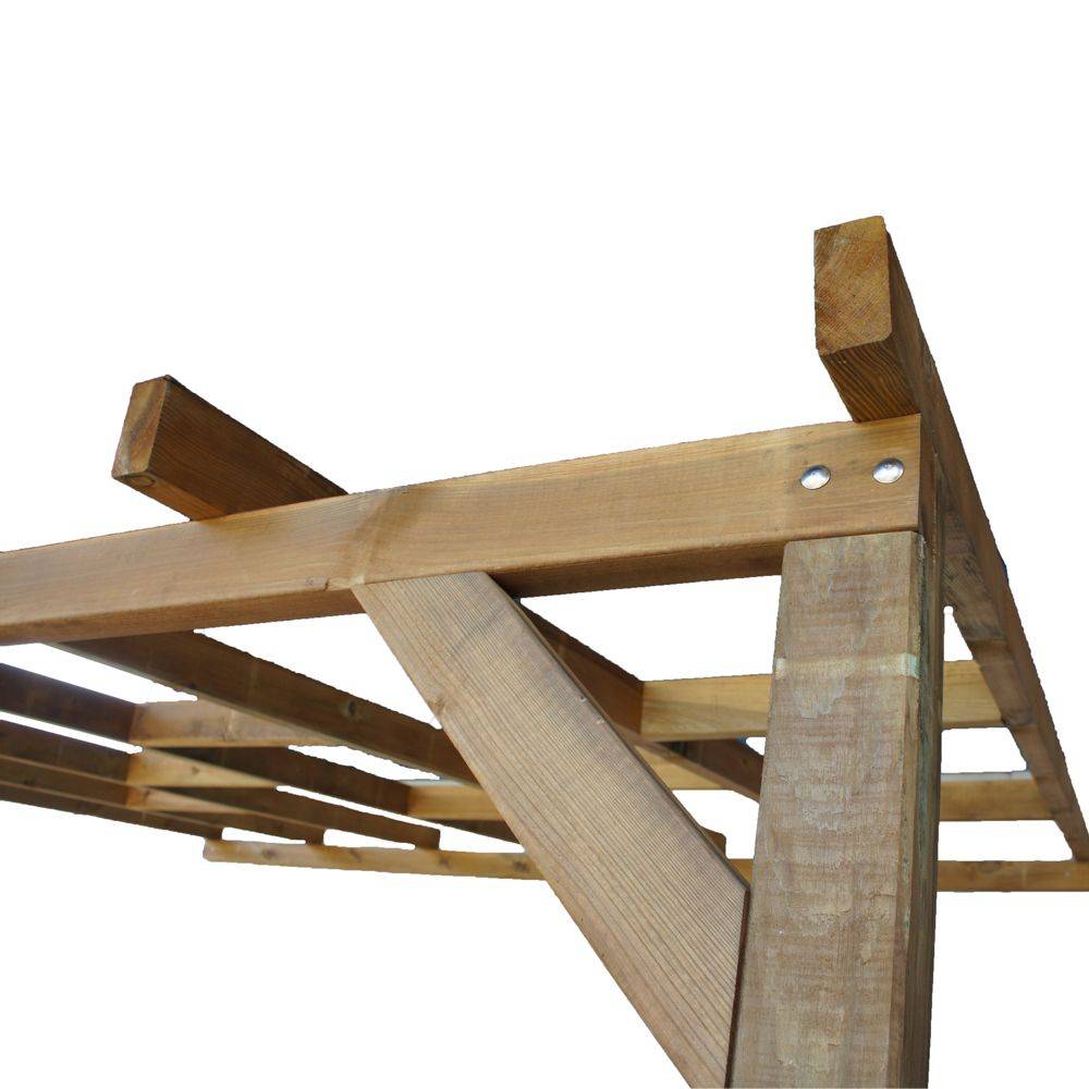 Pergola bois traité marron - Couv'Terrasse® - Image 1