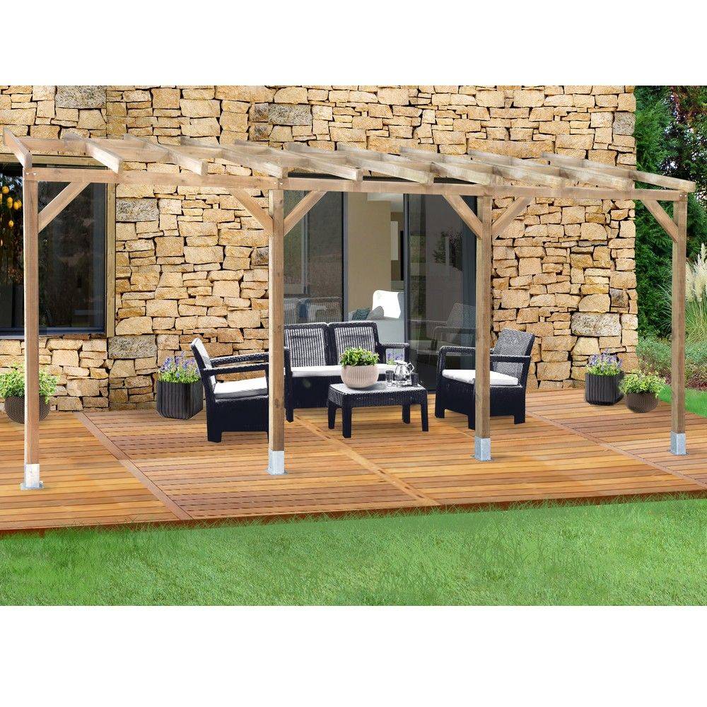 Pergola bois traité marron - Couv'Terrasse® - Image 6