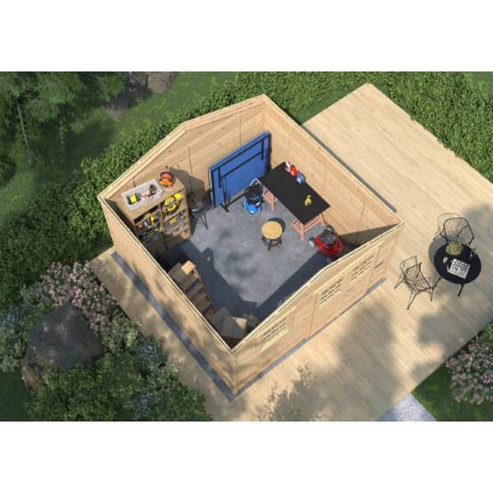 Cerland - Abri de Jardin Bois Epicéa Double Pente 15,4m² SHELTY – MADEIRA - Image 2