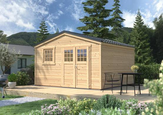 Cerland - Abri de Jardin Bois Epicéa Double Pente 15,4m² SHELTY – MADEIRA - Image 6