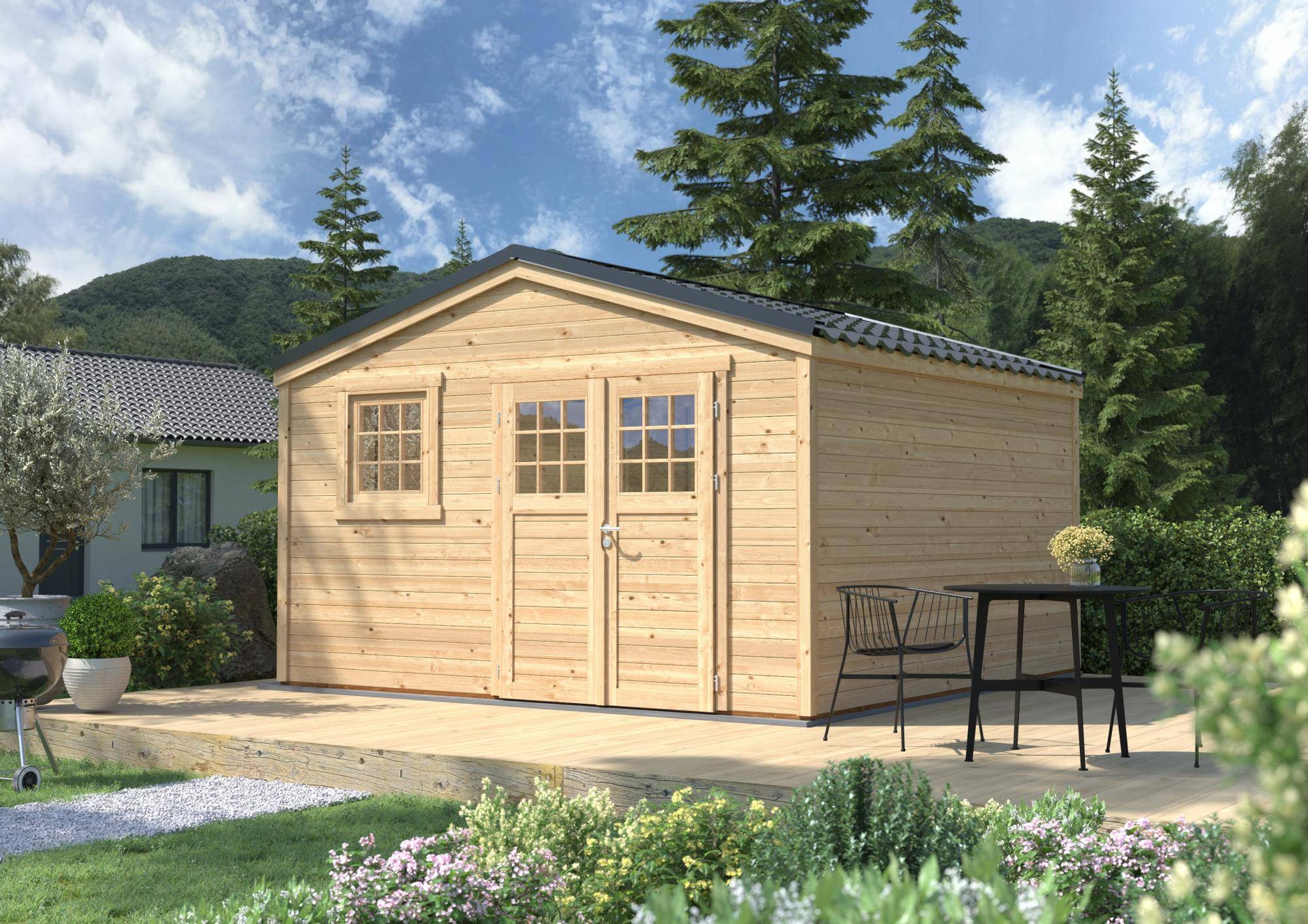 Cerland - Abri de Jardin Bois Epicéa Double Pente 15,4m² SHELTY – MADEIRA - Image 6