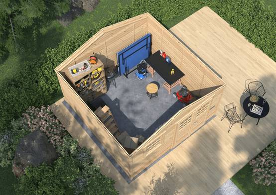 Cerland - Abri de Jardin Bois Epicéa Double Pente 15,4m² SHELTY – MADEIRA - Image 4