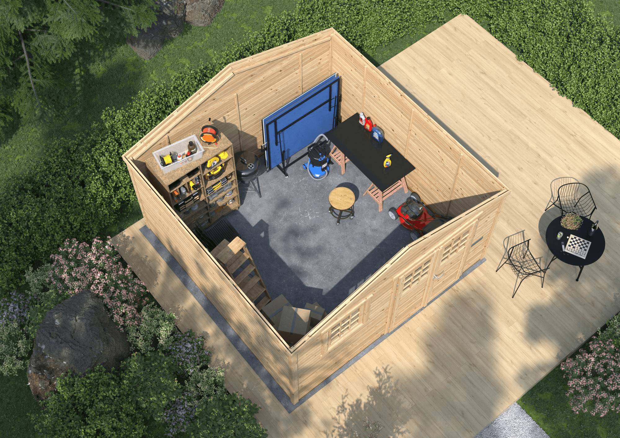Cerland - Abri de Jardin Bois Epicéa Double Pente 15,4m² SHELTY – MADEIRA - Image 4