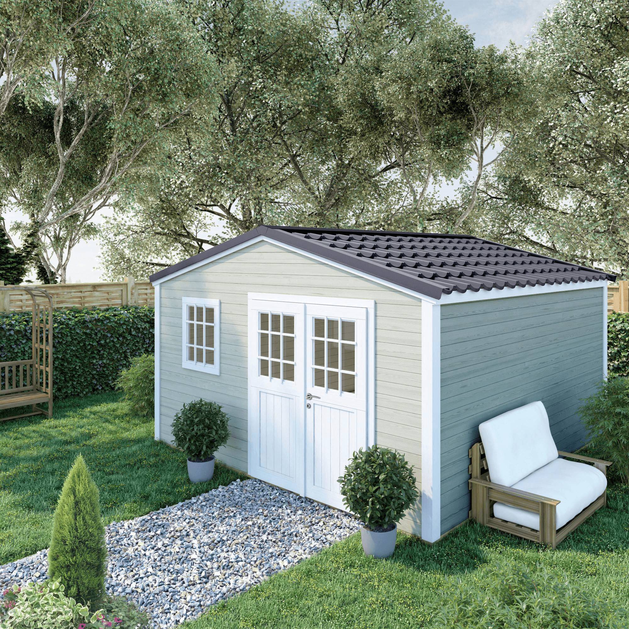 Cerland - Abri de Jardin Bois Epicéa Double Pente 15,4m² SHELTY – MADEIRA - Image 5