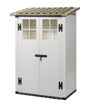 Abri de jardin résine adossable Evo 100 - 1,32 M2 Ep. 22 mm
