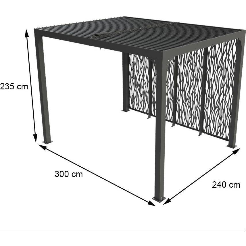Pergola autoportante biocli alu. avec panneau 7 m2 - Habrita - Image 3