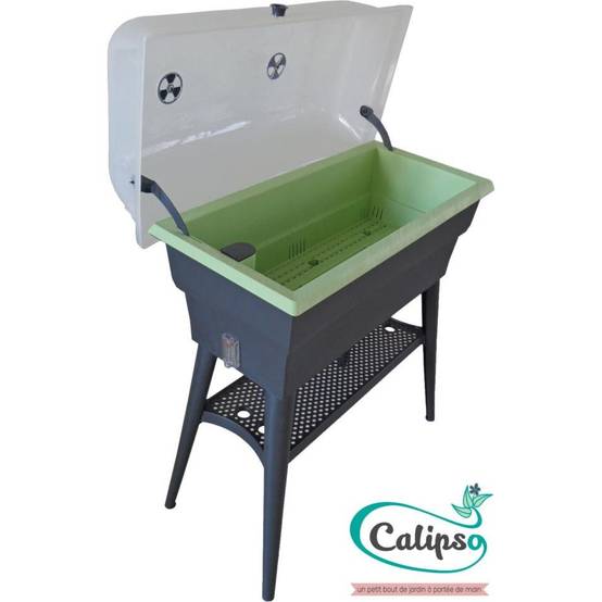 Calipso - Jardinière mini-serre gris / vert tilleul 40 L Combi avec réservoir d'eau - Calipso - Image 1