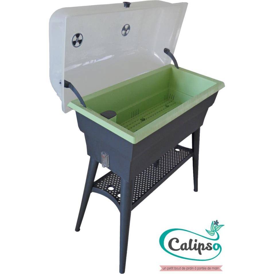 Calipso - Jardinière mini-serre gris / vert tilleul 40 L Combi avec réservoir d'eau - Calipso - Image 1