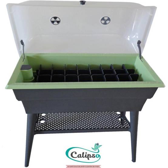 Calipso - Jardinière mini-serre gris / vert tilleul 40 L Combi avec réservoir d'eau - Calipso - Image 10