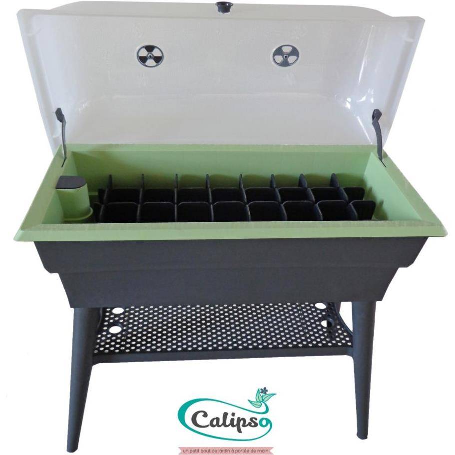 Calipso - Jardinière mini-serre gris / vert tilleul 40 L Combi avec réservoir d'eau - Calipso - Image 10