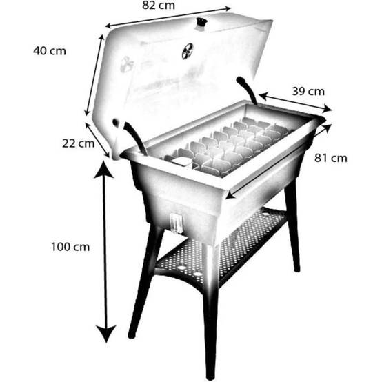 Calipso - Jardinière mini-serre gris / vert tilleul 40 L Combi avec réservoir d'eau - Calipso - Image 3
