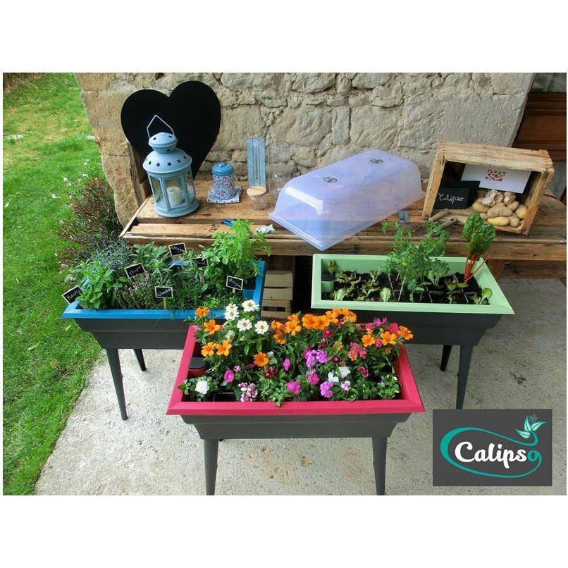 Calipso - Jardinière mini-serre gris / vert tilleul 40 L Combi avec réservoir d'eau - Calipso - Image 12