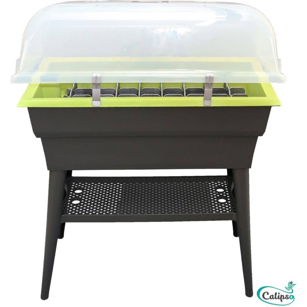 Calipso - Jardinière mini-serre gris / vert tilleul 40 L Combi avec réservoir d'eau - Calipso - Image 7