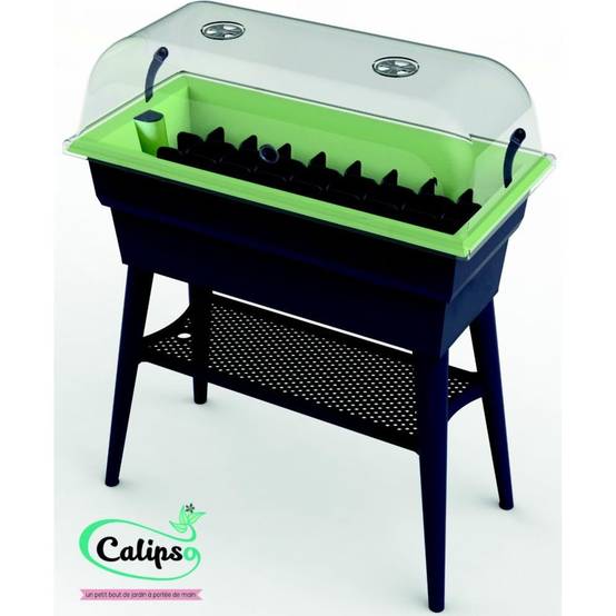 Calipso - Jardinière mini-serre gris / vert tilleul 40 L Combi avec réservoir d'eau - Calipso - Image 5