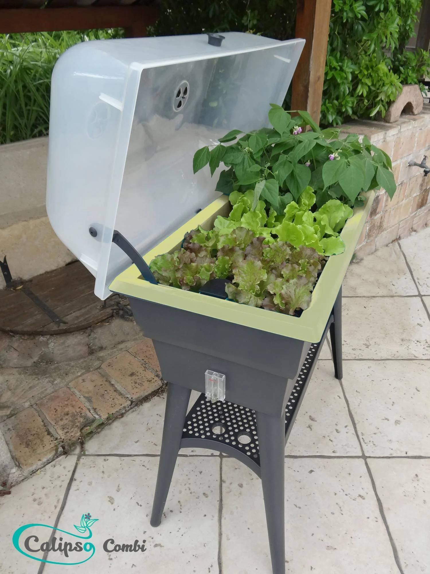 Calipso - Jardinière mini-serre gris / vert tilleul 40 L Combi avec réservoir d'eau - Calipso - Image 17
