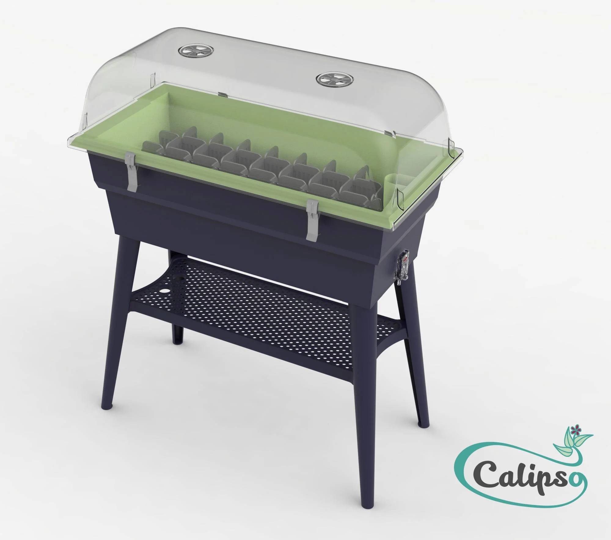 Calipso - Jardinière mini-serre gris / vert tilleul 40 L Combi avec réservoir d'eau - Calipso - Image 16