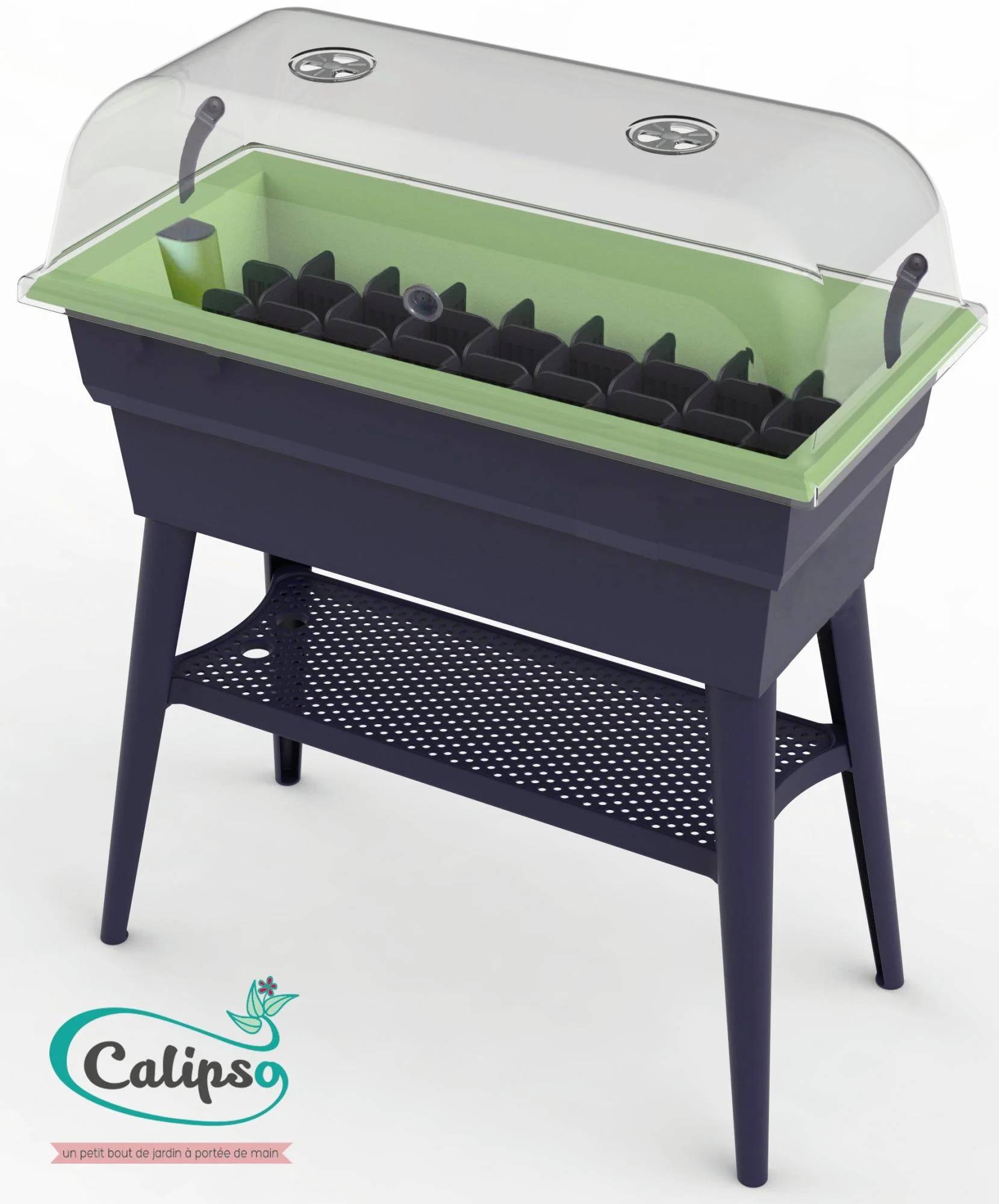 Calipso - Jardinière mini-serre gris / vert tilleul 40 L Combi avec réservoir d'eau - Calipso - Image 15