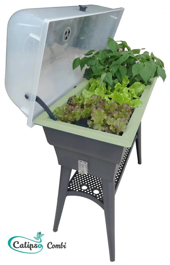 Calipso - Jardinière mini-serre gris / vert tilleul 40 L Combi avec réservoir d'eau - Calipso - Image 18