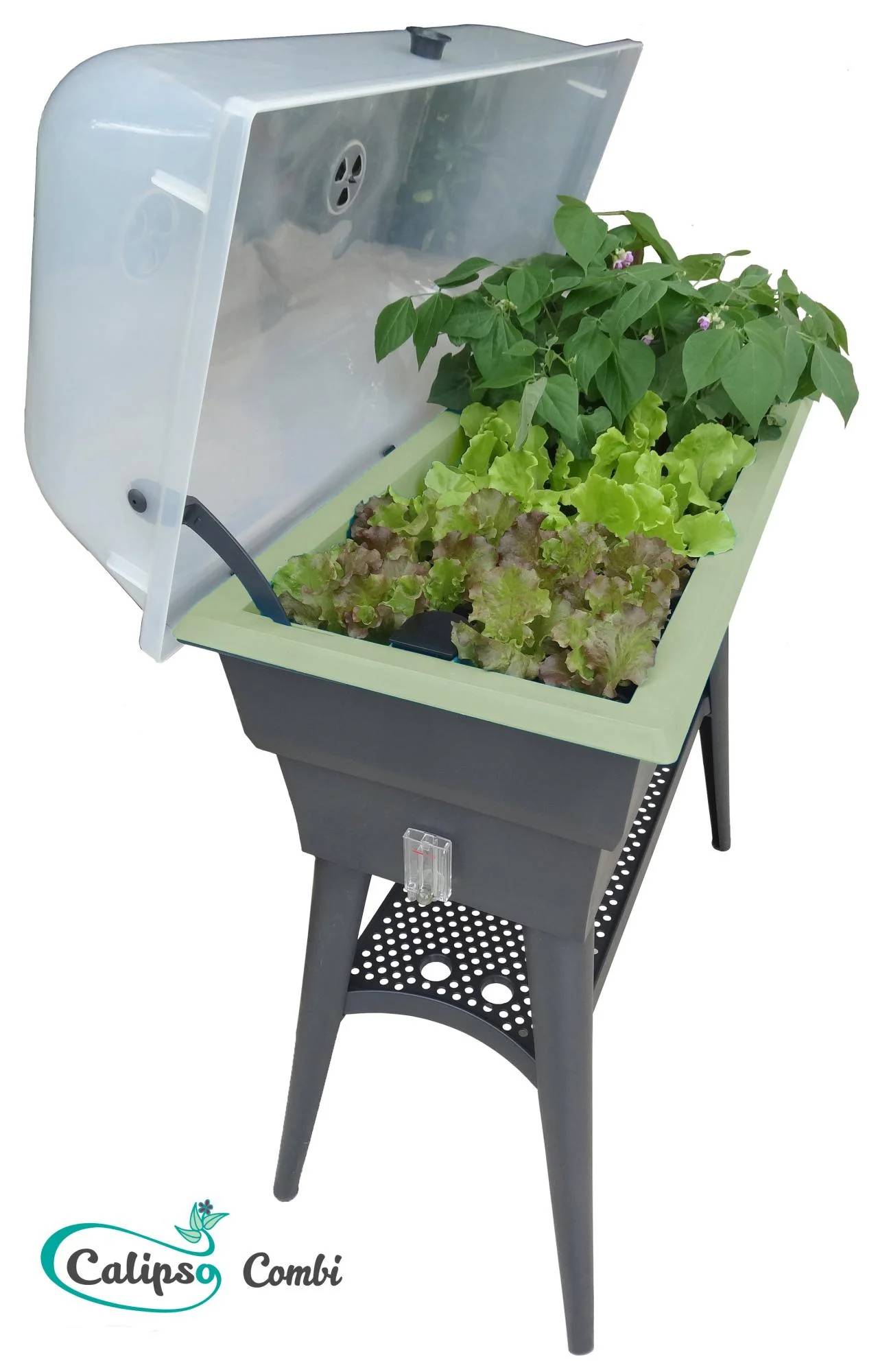 Calipso - Jardinière mini-serre gris / vert tilleul 40 L Combi avec réservoir d'eau - Calipso - Image 18