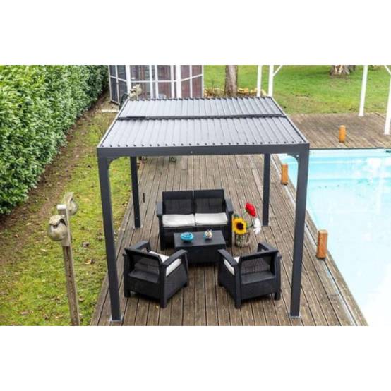 Pergola Bioclimatique Gris Anthracite - HABRITA - Image 1