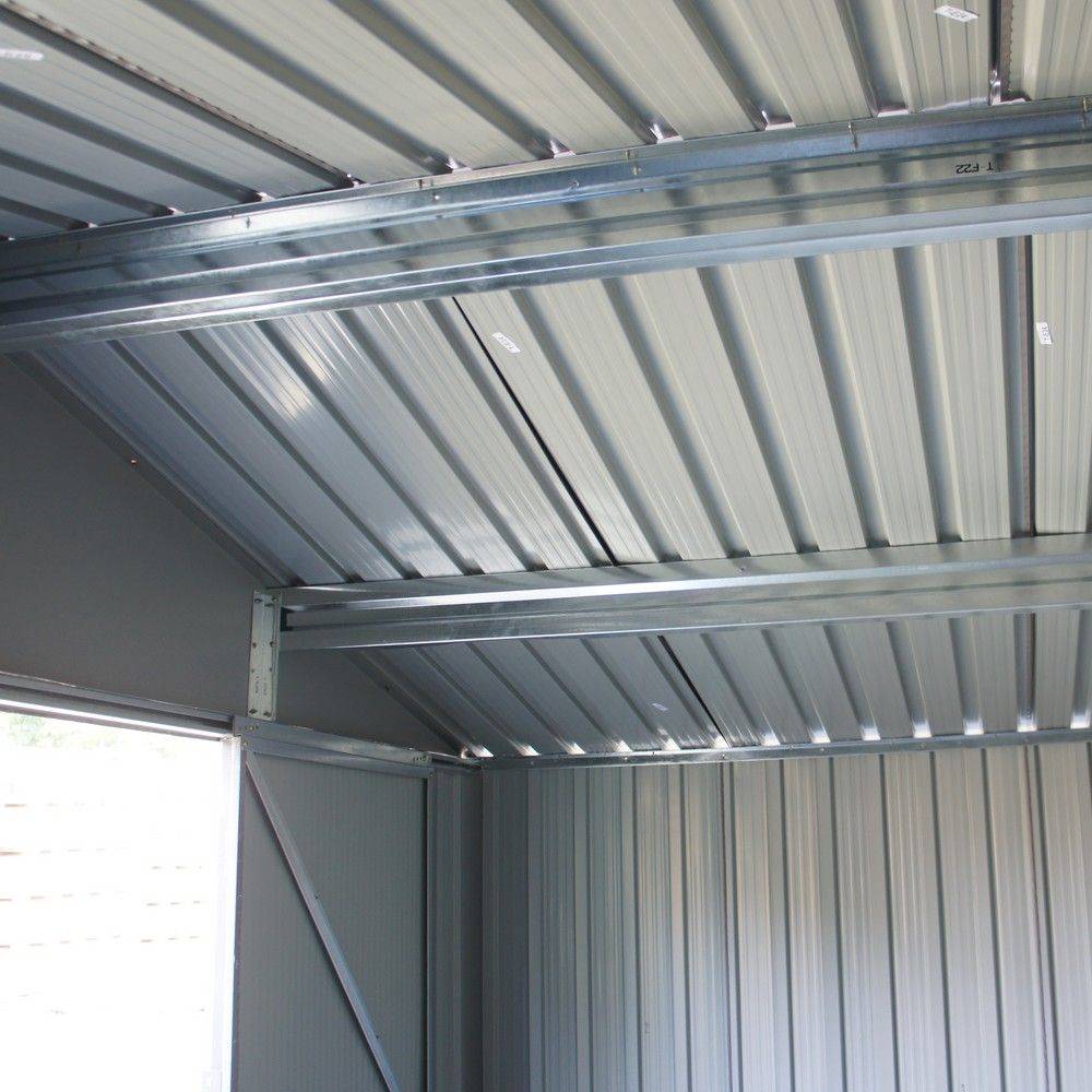 Abri de Jardin Métal Gris Bois Vieilli 321 x 421 x 205 cm 1014 - CHALET & JARDIN - Image 4