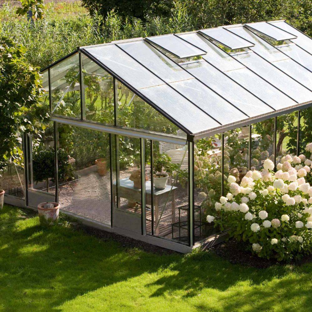 LAMS - Serre de jardin verre trempé aluminium brut 24,4 m² Supra avec embase - Lams - Image 6